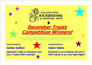 Congratulations Jason and James for winning our competition in December!!