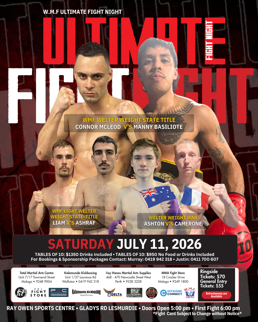 Updated Fight Night July 2026 Poster - KKB